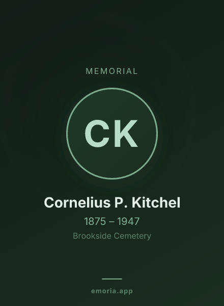 Memorial portrait of Cornelius P. Kitchel