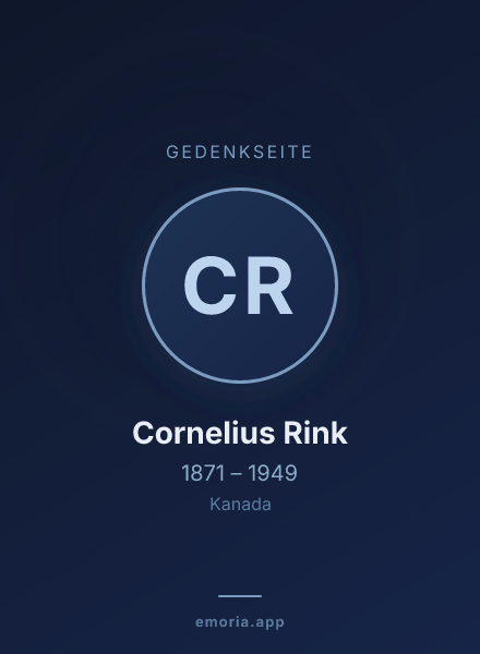Gedenkportrait von Cornelius Rink