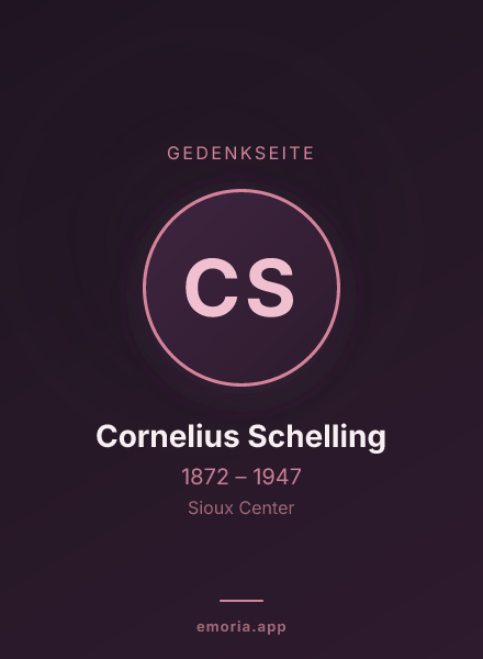 Gedenkportrait von Cornelius Schelling