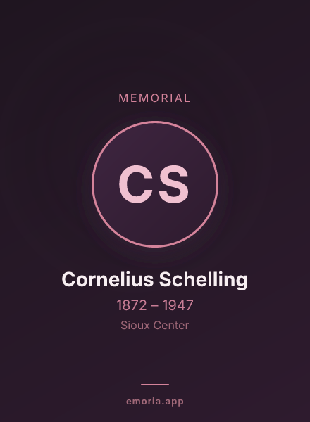 Memorial portrait of Cornelius Schelling