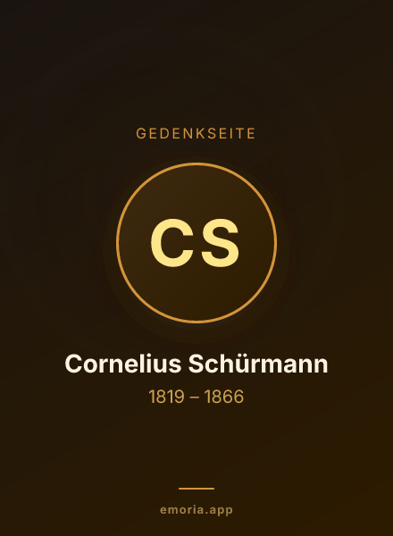 Gedenkportrait von Cornelius Schürmann