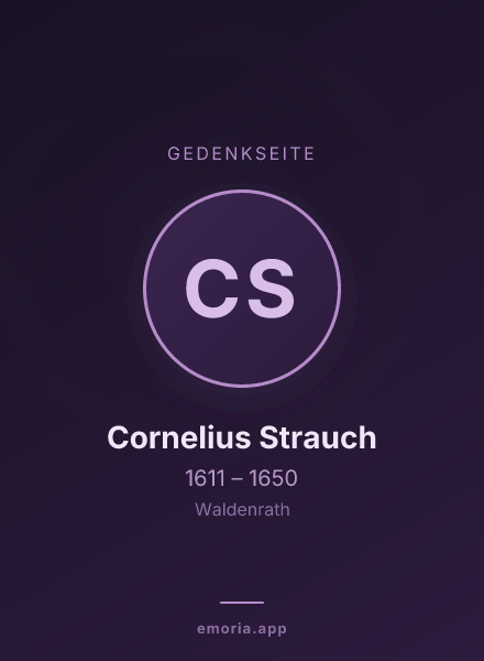 Gedenkportrait von Cornelius Strauch