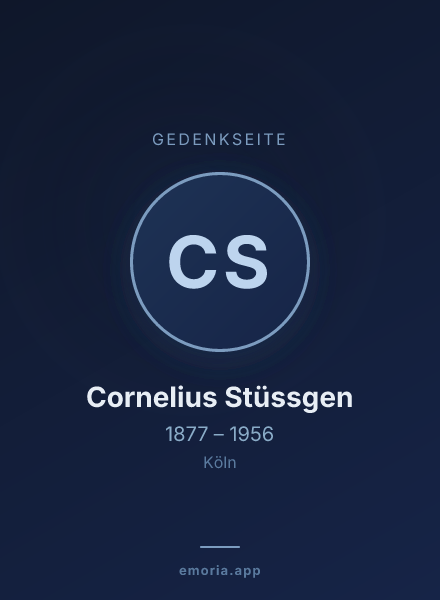 Gedenkportrait von Cornelius Stüssgen