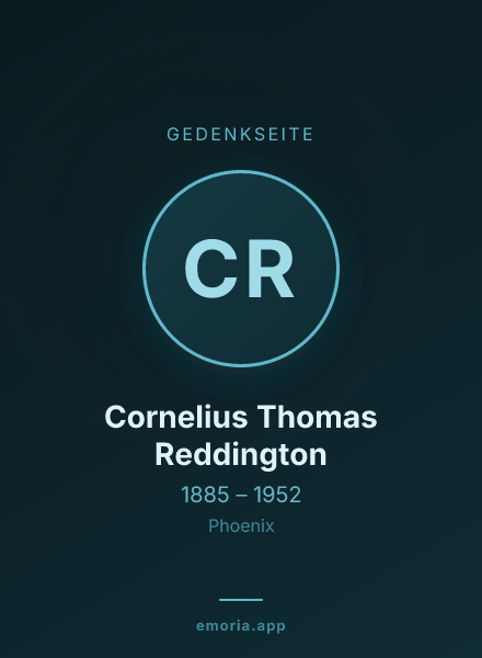 Gedenkportrait von Cornelius Thomas Reddington