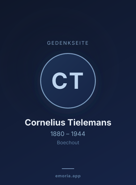 Gedenkportrait von Cornelius Tielemans