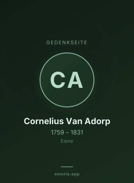 Gedenkportrait von Cornelius Van Adorp