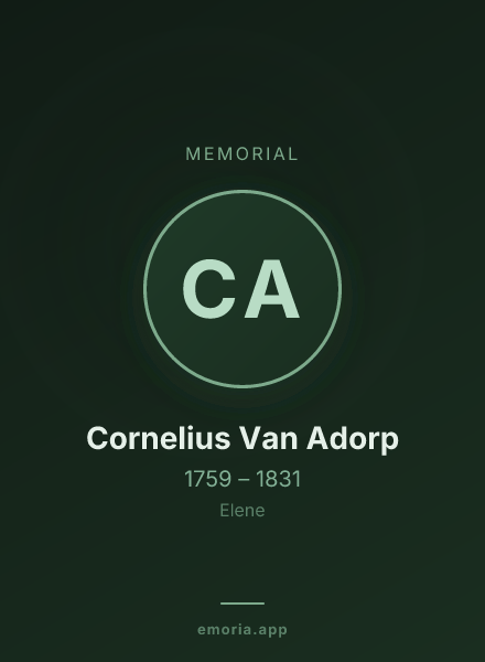 Memorial portrait of Cornelius Van Adorp