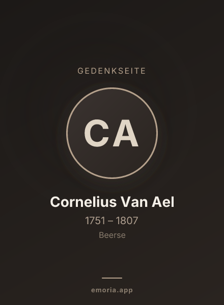 Gedenkportrait von Cornelius Van Ael