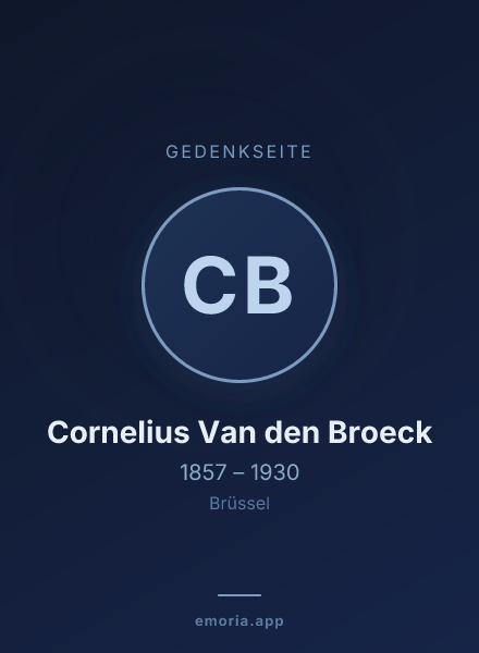 Gedenkportrait von Cornelius Van den Broeck