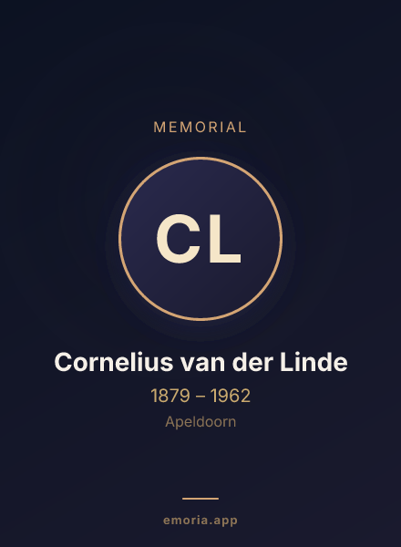 Memorial portrait of Cornelius van der Linde