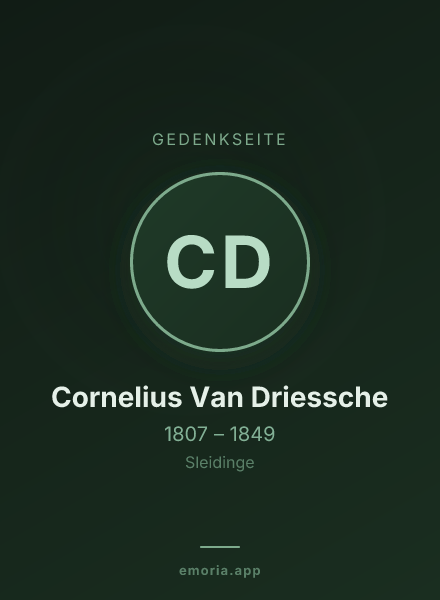 Gedenkportrait von Cornelius Van Driessche