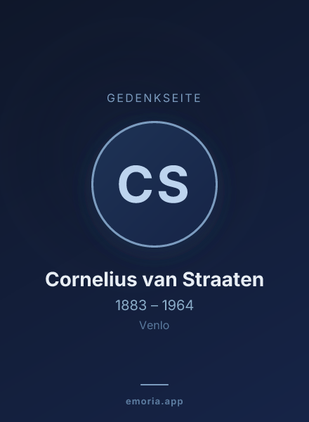 Gedenkportrait von Cornelius van Straaten