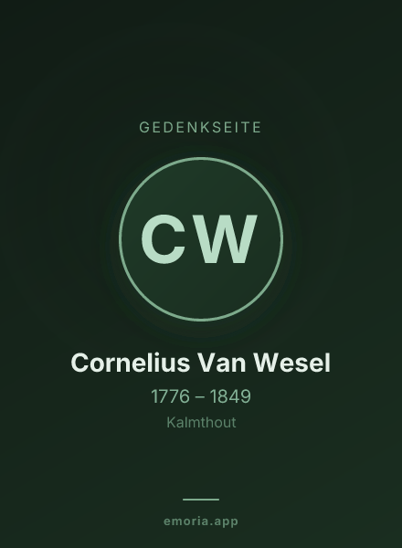 Gedenkportrait von Cornelius Van Wesel
