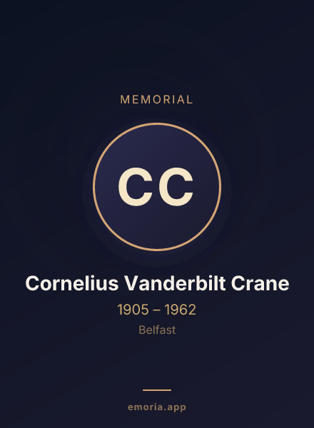 Memorial portrait of Cornelius Vanderbilt Crane
