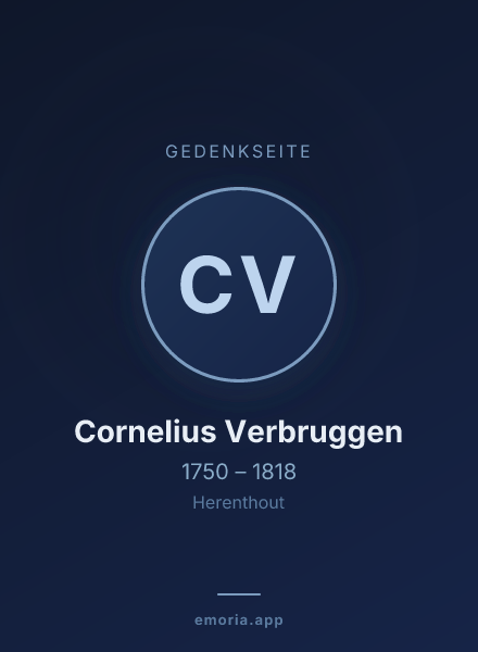 Gedenkportrait von Cornelius Verbruggen