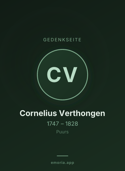 Gedenkportrait von Cornelius Verthongen