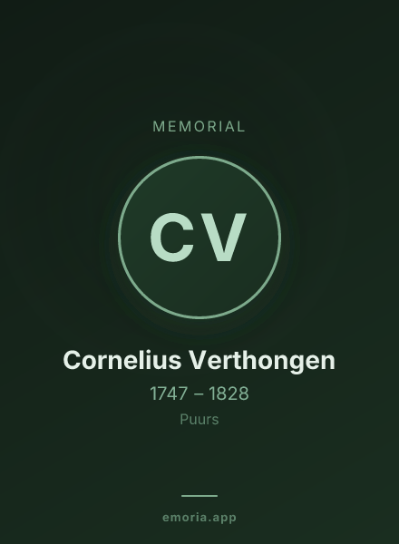 Memorial portrait of Cornelius Verthongen
