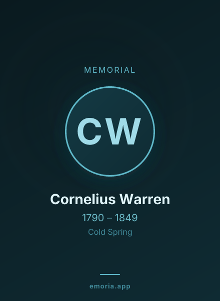 Memorial portrait of Cornelius Warren
