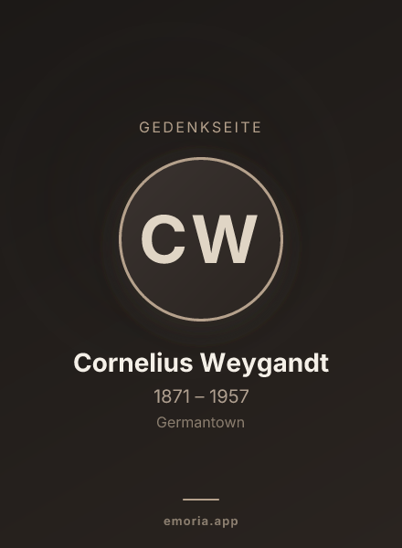 Gedenkportrait von Cornelius Weygandt