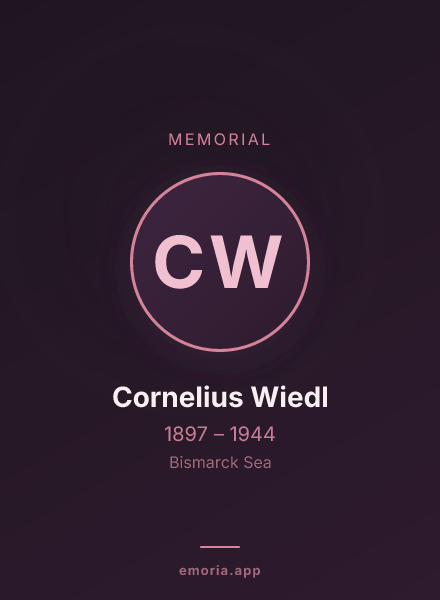 Memorial portrait of Cornelius Wiedl