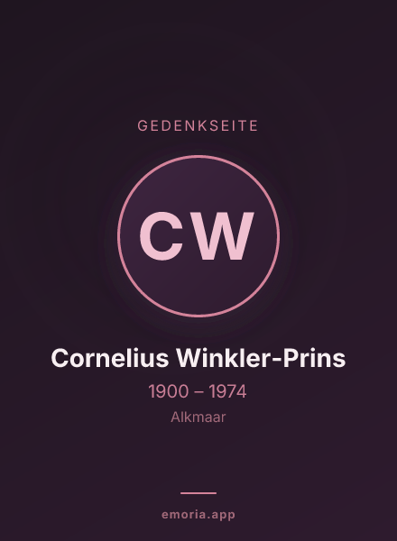 Gedenkportrait von Cornelius Winkler-Prins