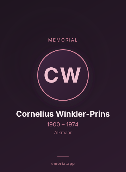 Memorial portrait of Cornelius Winkler-Prins