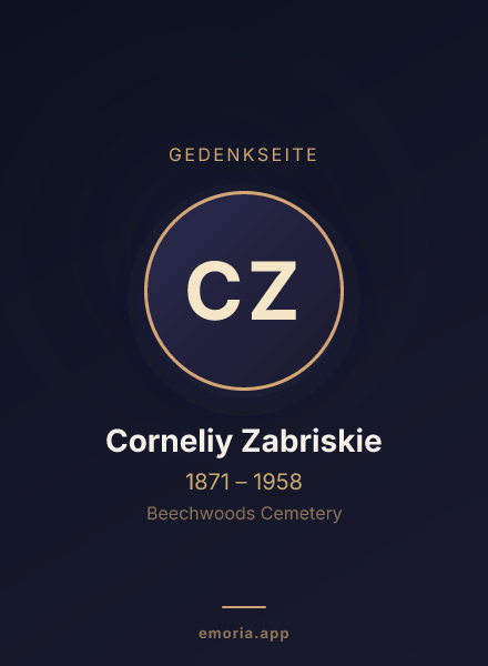 Gedenkportrait von Corneliy Zabriskie