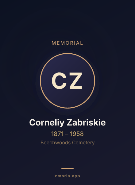 Memorial portrait of Corneliy Zabriskie