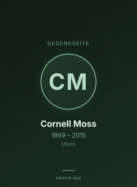 Gedenkportrait von Cornell Moss