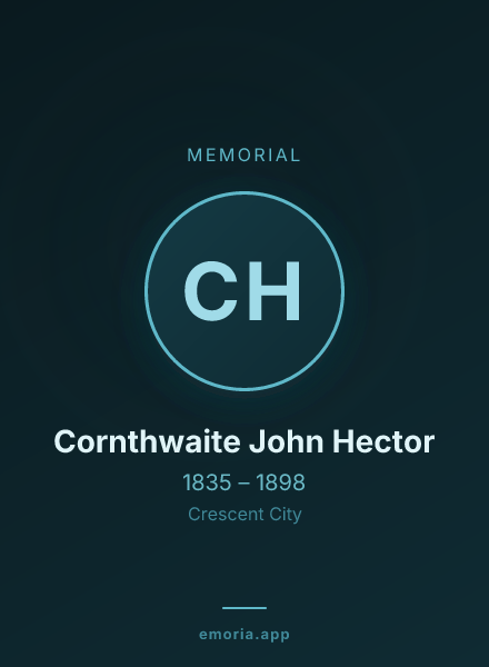 Memorial portrait of Cornthwaite John Hector