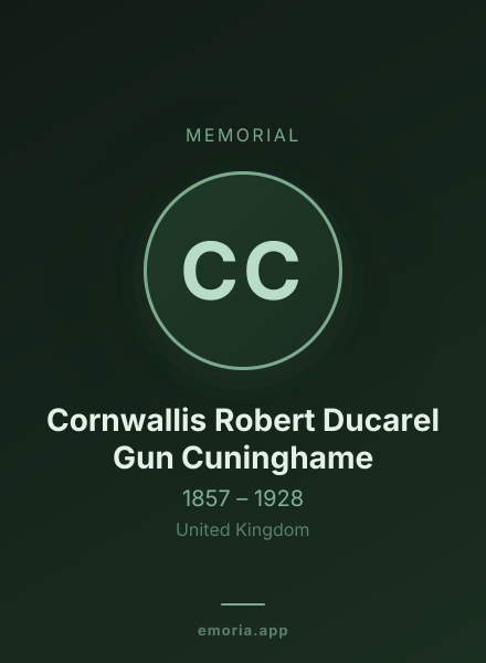 Memorial portrait of Cornwallis Robert Ducarel Gun Cuninghame