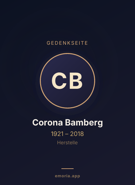 Gedenkportrait von Corona Bamberg