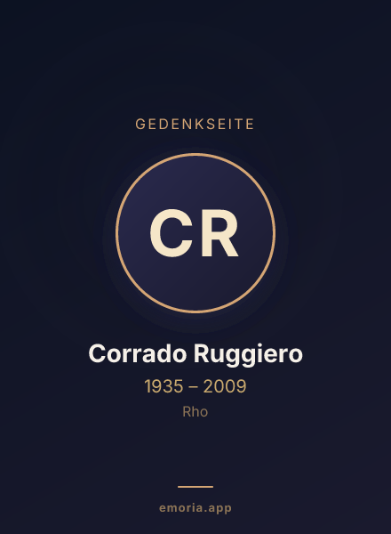 Gedenkportrait von Corrado Ruggiero