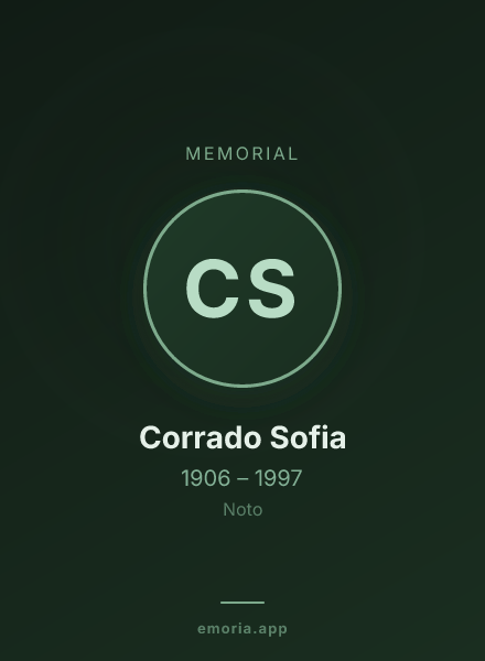 Memorial portrait of Corrado Sofia