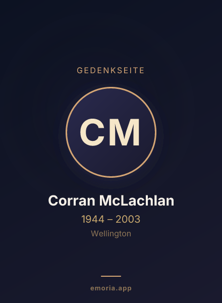 Gedenkportrait von Corran McLachlan