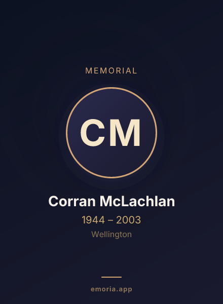 Memorial portrait of Corran McLachlan