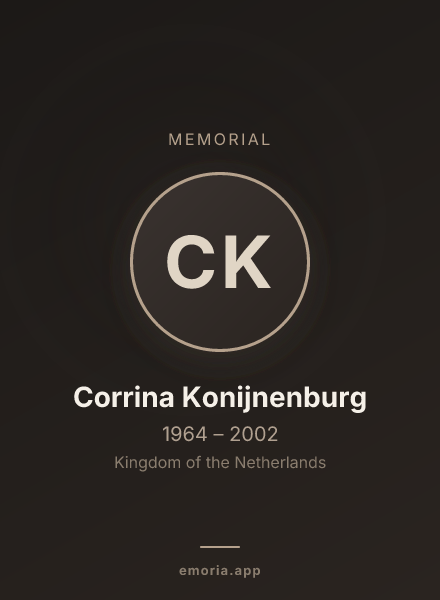 Memorial portrait of Corrina Konijnenburg