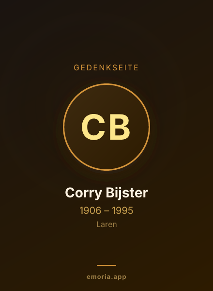 Gedenkportrait von Corry Bijster