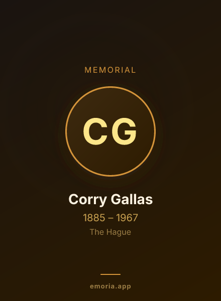 Memorial portrait of Corry Gallas