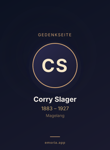 Gedenkportrait von Corry Slager