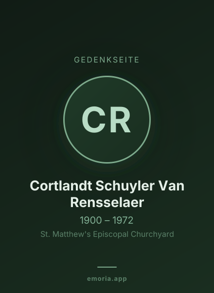 Gedenkportrait von Cortlandt Schuyler Van Rensselaer