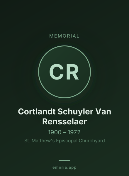 Memorial portrait of Cortlandt Schuyler Van Rensselaer