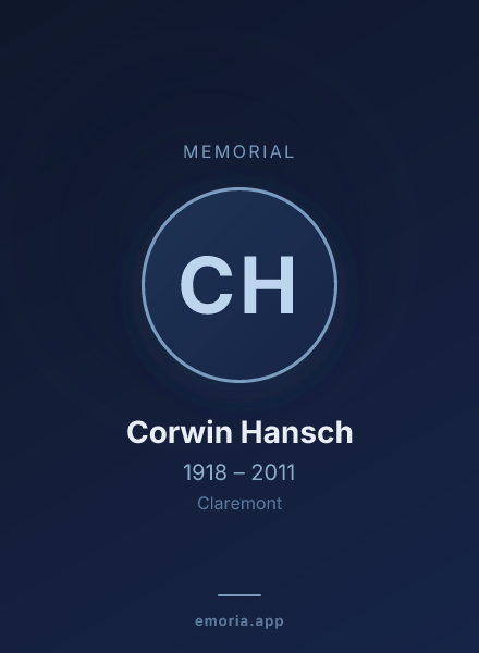 Memorial portrait of Corwin Hansch