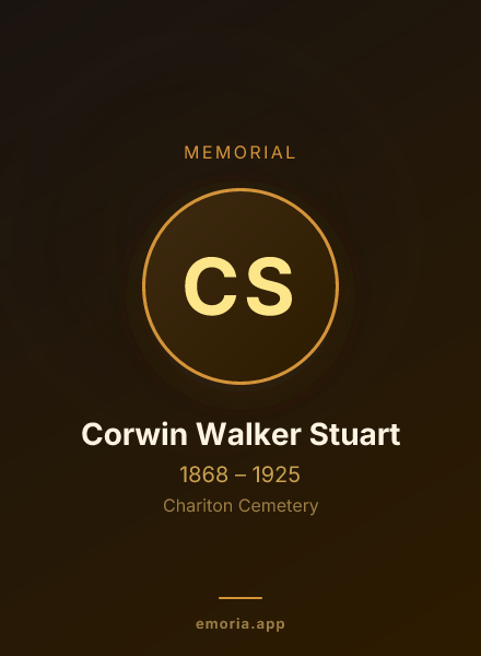 Memorial portrait of Corwin Walker Stuart