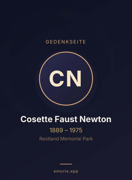 Gedenkportrait von Cosette Faust Newton