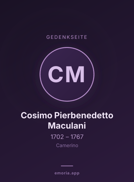 Gedenkportrait von Cosimo Pierbenedetto Maculani
