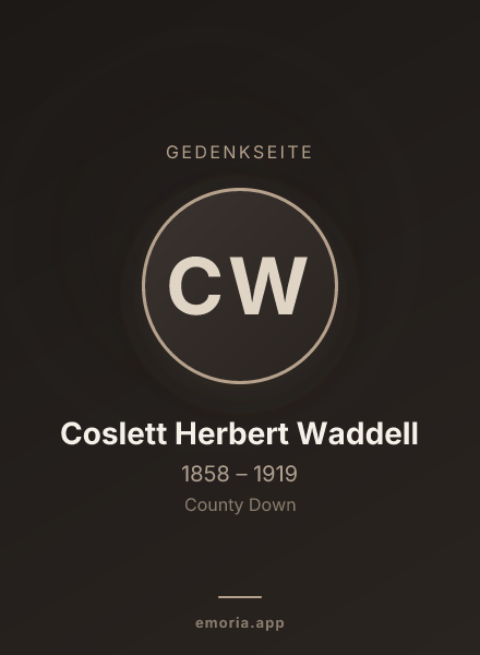 Gedenkportrait von Coslett Herbert Waddell