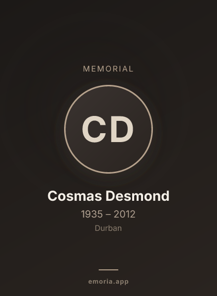 Memorial portrait of Cosmas Desmond