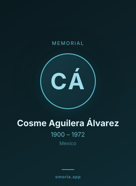 Memorial portrait of Cosme Aguilera Álvarez