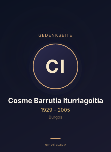 Gedenkportrait von Cosme Barrutia Iturriagoitia